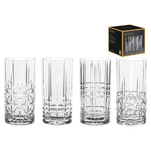Nachtmann 0097784-0 Longdrinkbecher 'Highland' Kristallglas, 375 ml, H: 15,1 cm, ø 7,7 cm, transparent, 4-teilig (1 Set)