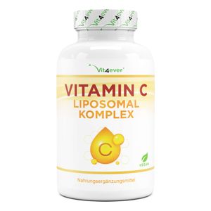 Vit4ever® Vitamin C – Liposomal Komplex 240 vegane Kapseln - Premium: Hochdosiert mit 1000mg reinem Vitamin pro Tag - Besonders hohe Bioverfügbarkeit – Laborgeprüft