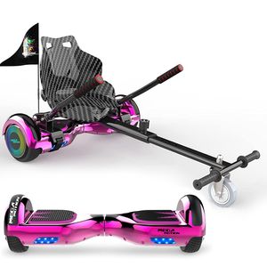 MEGA MOTION Hoverboards mit Hoverkart für Kinder, 6.5 Zoll Hoverboards mit Bluetooth Lautsprecher, mit LED-Leuchten, Geschenk für Kinder und Jugendliche