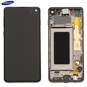 Originální Samsung Galaxy S10 G973F LCD displej dotykový displej s integrovaným digitizérem (servisní balíček) Prism Black GH82-18850A / GH82-18835A