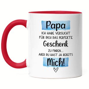 Papa Geschenk Tasse Rot  Mit Spruch Vatertag Geschenkidee Humor Sarkasmus Vater Papi
