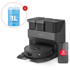 Roborock S7 Max Ultra Staubsauger Roboter 5500 Pa inkl. 1L Bodenreiniger mit All-in-One-Station, selbstreinigender Funktion, Schwarz