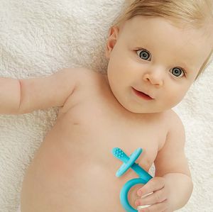 Akuku Beißring Baby KinderBeißring SilikonBeißring Blau