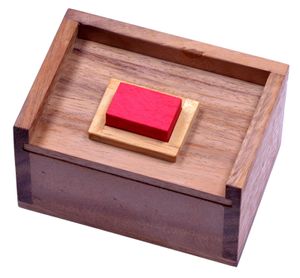 Der rote Stein - 3D Puzzle - Knobelspiel im Holzkasten
