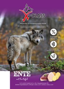 X-CLASS Ente mit Kartoffel für ausgewachsene Hunde, Super Premium Alleinfuttermittel 2kg