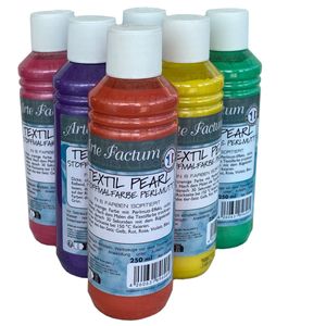 Textilfarbe Perlmutt - Stoffmalfarbe, Set 6x250ml