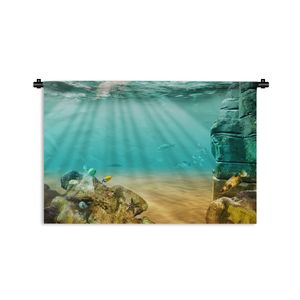 MuchoWow® Wandteppich Wandbehang Meer - Fisch - Wasser 60x40 cm Tapisserie Dekoration Wandtuch - Wanddekorationen