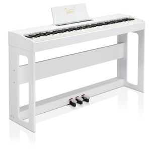 FCH Elektro Klavier Digital E-Piano mit 88 Tasten Hammermechanik 128 Rhythmen，Weiß