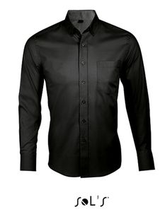 SOLS Herren Hemd langarm Shirt Business 00551 Schwarz Black XXL