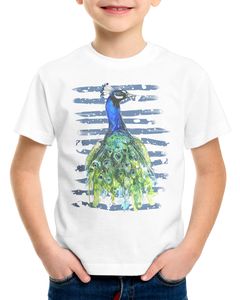 style3 Pfauenfeder T-Shirt für Kinder regenwald vogelfreund schmuck, Größe:152