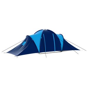 vidaXL Campingzelt Stoff 9 Personen Dunkelblau und Blau