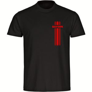 Herren T-Shirt Bayern - Streifen - Größe: XXL - Farbe: schwarz
