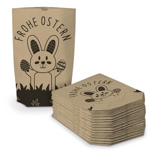 40x itenga Geschenktüte Frohe Ostern Hasenbande braun schwarz