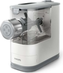 Philips Pastamaker automatische Nudelmaschine, 4 Formaufsätze, Spaghetti, Penne, Fettuccine und Lasagne, Weiß (HR2345/19)