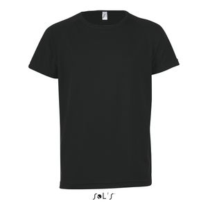 SOLS Unisex T-Shirt Kinder Raglan Sport Shirt 01166 Schwarz Black 12 Jahre (142/152)