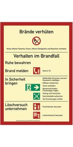 Brandschutzzeichen DIN EN ISO 7010 L210xB297mm Brandschutzordnung Folie