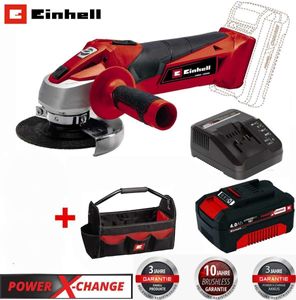 Einhell Winkelschleifer TE-AG 18/115 18V 115 mm +Akku 4.0 Ah, Bag,