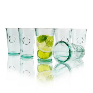 Gläser aus 100% Recyclingglas für Longdrinks Cocktailgläser Longdrink 300ml Tumbler 6er Set : Grün