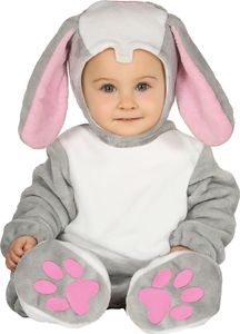 Häschen Baby Kapuze Jumpsuit Füßlinge, Größe: 12 - 18 Monate Farbe: Grau