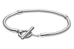 Pandora Icons Armband 599082C00 Pandora Moments Tbar Snake Chain Bracelet Silber 925  18