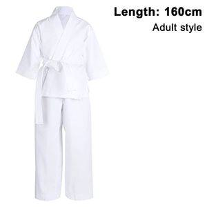 Karate-Uniform mit Gratis-Gürtel, weißer Karate-Gi für Kinder und Erwachsene, 160 cm