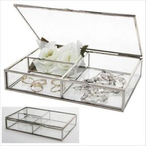 Sammelvitrinen Echtglas mit Metallkanten Silber/Messing