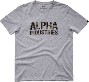 Alpha Industries Herren T-Shirt Camo Print T grey heather/woodland camo XXL