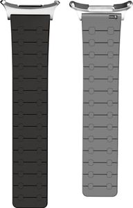 INF Premium Silikon Sportarmband für Galaxy Watch Ultra 47mm Schwarze + graue Punkte