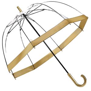 Fulton Regenschirm Glockenschirm Birdcage Damen Transparent Durchsichtig Goldrand