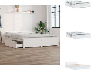 vidaXL Bett mit Schubladen Weiß 160x200cm -  Betten & Bettgestelle