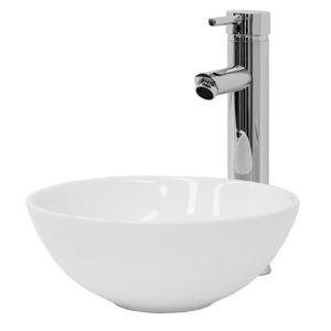 ML-Design Waschbecken ohne Überlauf, Ø 28x11,6 cm, Weiß, aus Keramik
