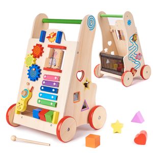 Holz Lauflernwagen | für Kinder & Babys ab 9 Monaten | Gehfrei Laufhilfe Lauflernhilfe Gehspielzeug Baby Walker | für Jungs & Mädchen