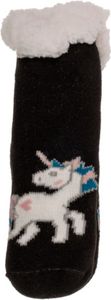 gepolsterte Socken Einhorn Schwartz Haussocken mit Anti-Rutsch mt 22-26
