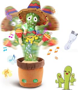 Welikera Lernspielzeug Singender Tanzender Sprechender Kaktus,mit 120 Liedern,Nachsprechen, Wiederholen Sie,was Sie Sagen und Lautstärkeregelung