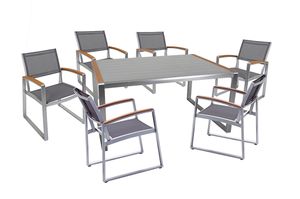 7-teilige Tischgruppe Gartengruppe Sitzgruppe Garten Tisch Stuhl Aluminium