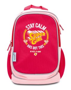Baagl Kindergartenrucksack für Jungs und Mädchen – Kleiner Rucksack für Kinder mit Reflektirenden Elementen - Mini Kinderrucksack – Babyrucksack (Supergirl - Stay Calm)