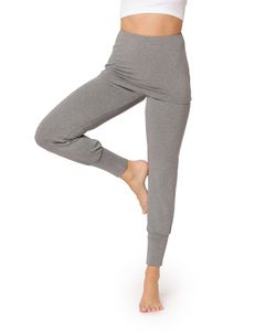 Bellivalini Damen Yogahose mit Rock Lang Trainingshose Bequeme Yoga Hose Haremshose Freizeithose BLV50-275 (Medium Melange, XS)