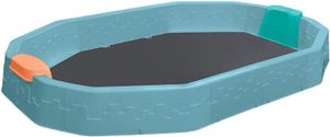 Robuster Kindersandkasten aus Polypropylen mit Zwei bequemen Sitzen | Der Sandkasten ist das ideale Kinderspielzeug Maße 225x150x25 cm (Blau)