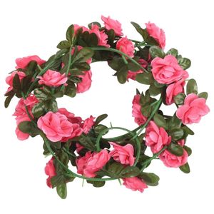 vidaXL Weihnachtskränze Blumen 6 Stk. Rosa 240 cm