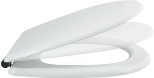 MSV Design WC Sitz Toilettendeckel MDF Holzkern "Weiß" Scharniere aus Edelstahl - Absenkautomatik und abnehmbar