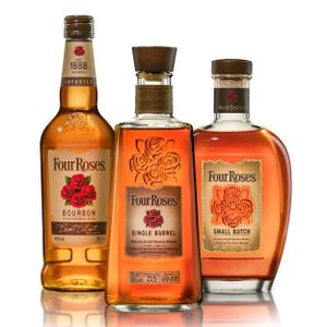 Four Roses Bourbon Sammelset, 3 Sorten, Kentucky Straight Bourbon, Alkohol, 2 x 700 ml + 1 L