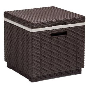 Allibert 212160 Chladicí box/noční stolek na kostky ledu, ratanový vzhled, plast, hnědý