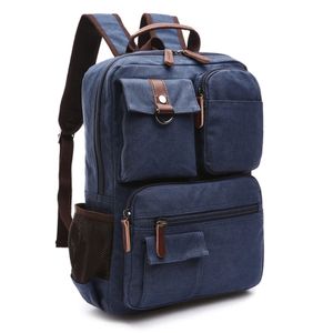 Herren Business Laptop Bag Studenten Multi-Taschen Rucksack outdoor Reise Daypack Atmungsaktiv Schultasche (Blau)