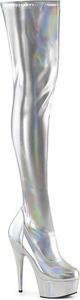 DELIGHT-3000HWR Damen Boots von Pleaser, Silber  , EU 37, US 7