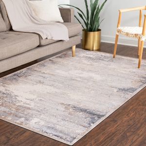 Mazovia Koberček Béžová Moderné Abstraktné - Obývacia Izba, Spálňa, Jedáleň, Kancelária, Nízky Fleece Obdĺžnik - Certifikát OEKO-TEX® Standard 100, Béžová - 120 x 170 cm