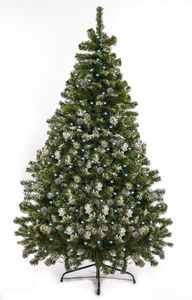 walexo Künstlicher Weihnachtsbaum Tannenbaum Christbaum mit LED und Fernbedienung (180 cm, Grün mit Schnee-Effekt)