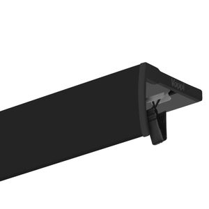 Vorhangschiene "schwarz" aus Aluminium + Aluminium Blende 620 CM, "1- läufig", vollständiger Satz