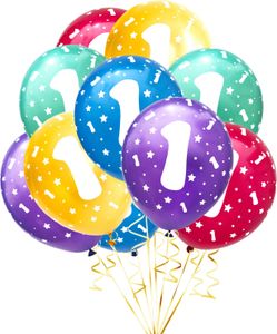 Oblique Unique Luftballon Set Zahl 1 für 1. Geburtstag Kindergeburtstag Party 10 Deko Ballons Geburtstagsdeko bunt