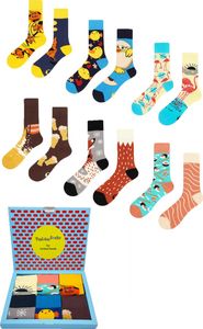 Pochon Bleu Twister Socken - Happy Design - 6 Paar - Größe 39-42 - Socken - Nahtlos - Geschenkbox - Multi