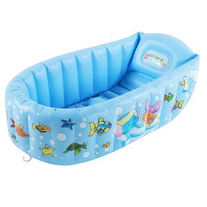 Aufblasbare Badewanne für Kleinkinder, PVC-Schwimmbad, Duschwanne, faltbar, tragbar, für Kinder von 0 bis 3 Jahren (Blau)